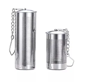 2-Pack Stainless Steel Tea Infusers - Fine Mesh Loose Leaf Tea Steepers with Extended Chain and Hook TIKA