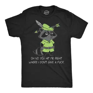 Mens Funny T Shirts Oh No You Hit Me Right Where I Dont Give A F*ck Sarcastic Graphic Novelty Tee For Men Mens Funny T Shirts Cool Vintage Fashion T-Shirt Gift Classic Menswear Funny offensive Short Sleeve Black -