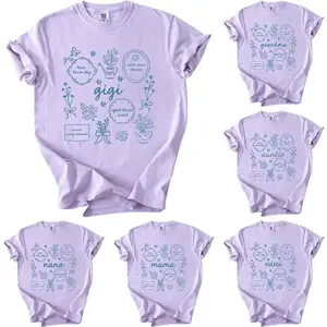 Custom Comfort Colors Floral Gigi T-Shirt, Floral Mama Shirt, Personalized Mothers Day Gift, Grandma Nene Auntie Mimi Nana Nani Yaya Shirt _ DarkFlex