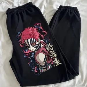 Demon Slayer Movie Characters Sweatpants, Akaza Sweatpants -Inspired Heavy Blend Graphic Pants in Black & Grey Sizes S-3XL Comfortable & Stylish