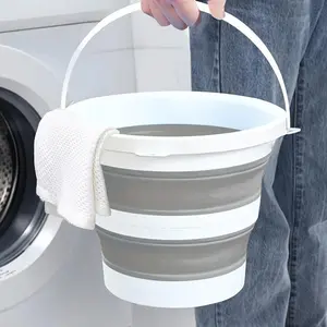 1pc Foldable Bucket - Ultra-Portable Water Bucket for Car Washing, Camping, & Travel - Space-Saving Design, Durable, Versatile Cleaning Tool - Ideal Household Gadget
