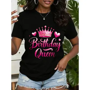 100% cotton women's short-sleeve top, printed, round neck, machine washable, comfortable and soft, breathable, new recommendation, loose fit, casual, popular, fashionable, simple