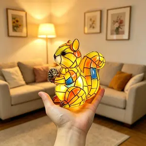 1pc Cartoon Squirrel Shaped Night Light, Home Indoor Ambient Desktop Lamp Decor Ornament