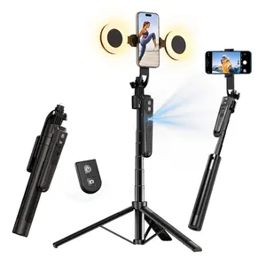yAyusi Auto Face Tracking Tripod 360° Rotation with Light, Selfie Stick Tripod for iPhone No App, 70.9" Motion Sensor Phone Tripod Stand, Face Body Phone Camera Mount Gesture Control for Vlog/Live Stream/Video Recording  Smartphone Accessories