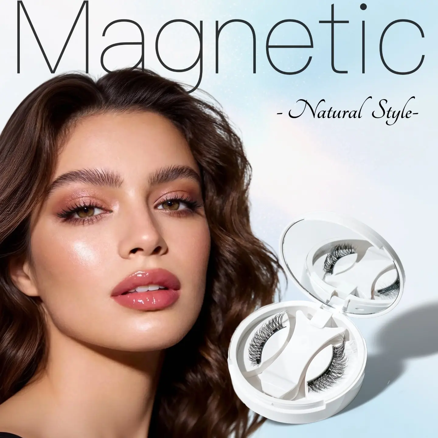 Magnetic Eyelashes with Applicator Reusable Magnetic Lashes(AQ3) | 1 Pair Reusable Magnetic Eyelashes Natural Look No Need Glue Easy to Wear and Remove Pestañas Magnéticas