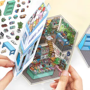 12 Sheets of Decorative Landscape Stickers Kit, 4 Styles with 3 Sheets Each, High-Quality Pet Material for Creative Decor