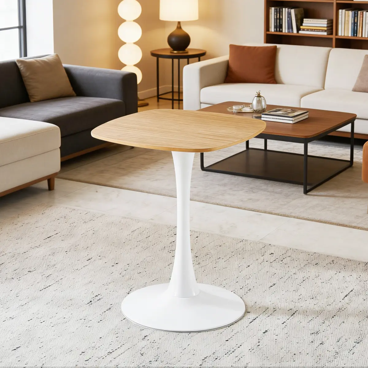 White+Oak + MDF+Metal