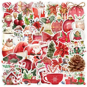 50pcs Nordic Christmas Graffiti Series Stickers, Suitable for Faith-based Designs Such As Scrapbooks, Diaries, Laptops, Water Bottles, Cars, Etc., with Positive Messages As Gifts, Sticker Decals