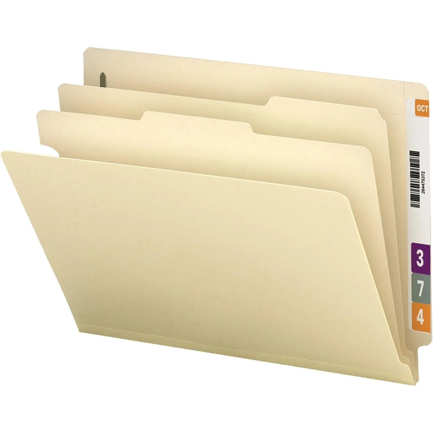 End Tab Classification File Folder 2 Dividers 2" Expansion Letter Size Manila 10 per Box (26835)