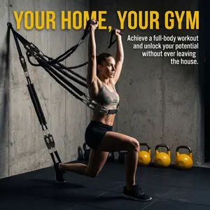 50Lbs Heavy Resistance Bands Set, Complete with Handles, Ankle Straps & Door Anchor, Full-Body Strength Training Fitness Equipment for Home, Portable & Easy to Store