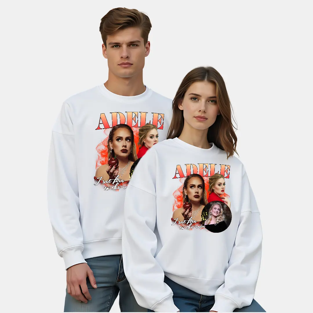 ADELE Graphic Sweatshirt Men's & Women's Casual Long Sleeve Crewneck Pullover in Classic Style - Versatile Design for All Occasions - Womenswear & Menswear