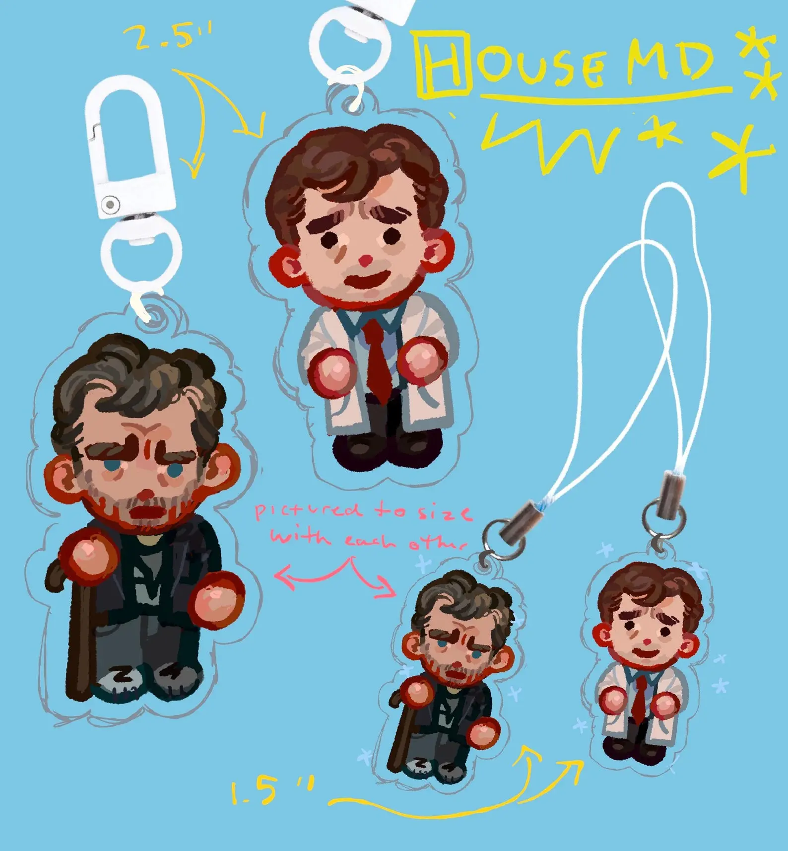 House MD Double Sided Acrylic Keychain, Great For Daily Use Or As Thoughtful Little Gifts For Your Friends And Yourself