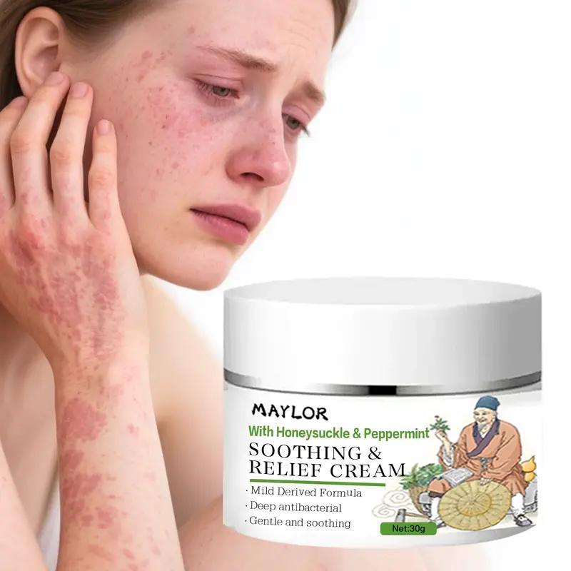 【Buy 1 Get 1 Free】MAYLOR Natural Soothing Cream for Eczema and Psoriasis Relief with Centella and Salvia, Gentle Moisturizing and Antimicrobial Care for Sensitive Skin, Suitable for All Ages, 30g
