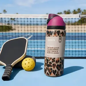 Owala Leopard 32oz FreeSip Bottle, Insulated Water Bottle with Straw Lid for School Gym