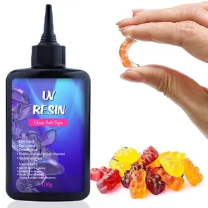100g UV Resin Soft Type, Odorless Elastic&Bendable Crystal Clear Ultraviolet Epoxy Resin, Low Shrinkage UV Resin Kit for Crafts, Jewelry Making, Decoration