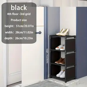 Stackable Narrow Gap Shoe Rack, Multi-Layer Plastic Space Saving Storage, Hallway Bedroom Living Room Corner Utilization, Easy Install Multifunctional Organizer