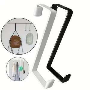 2pcs Door Hooks, Portable Multi-Functional Backpacks Hooks Without Drilling, Door Hanging Organizer, Suitable for Doors/Cabinets/Closets - Ideal for Hanging Headphones, Umbrellas, Bags, Keys, Snack Pouches, Clothes, and More