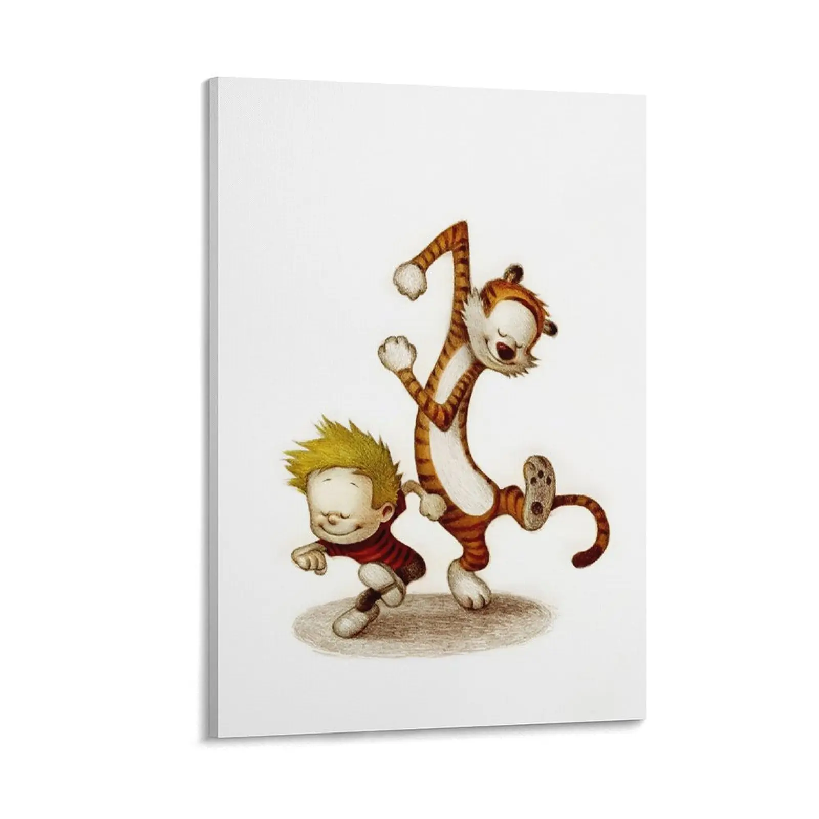 Funny Cartoon Poster Calvin Hobbes Modern Canvas Wall Art - Dancing Friends Print for Playroom & Dance Studio Wall Decor Canvas Poster Bedroom Decor Sports Landscape Office Room Decor Gift