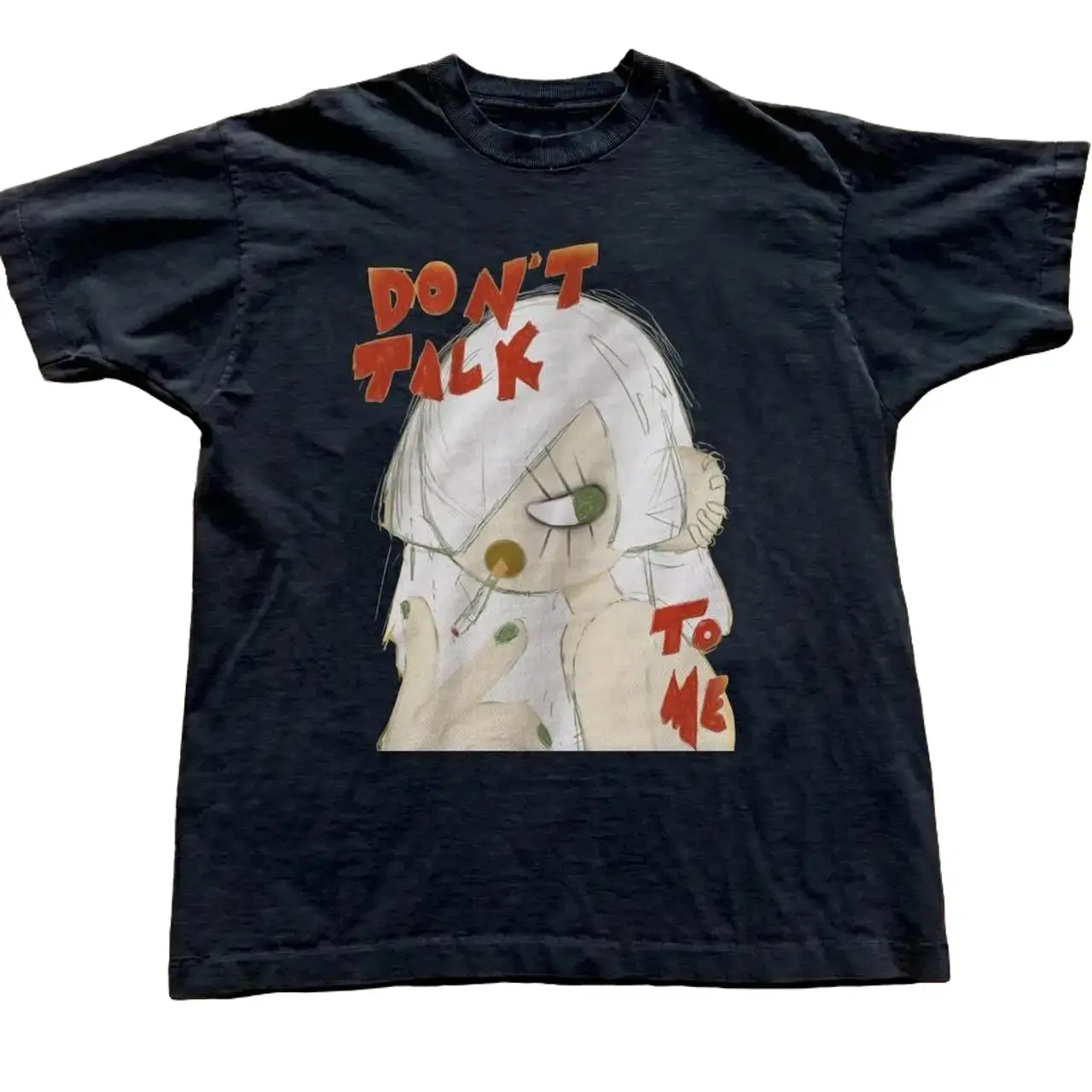 Men's and Women's T-shirt, Don't Talk To Me anime girl sketch art graphic tee, Alternative, Unisex T-shirt, Gift T-shirt, Y2k Unisex Graphic Tees Gothic Grunge Emo Scene Amity Affliction Style Clothes Menswear Womenswear Streetwear