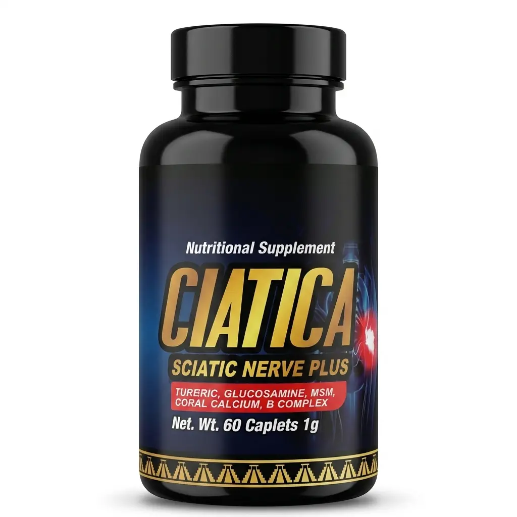 Sciatic Nerve Plus Dietary Supplement, Turmeric, Glucosamine, Vitamin B Complex, 60 Caplets, 1 g Each