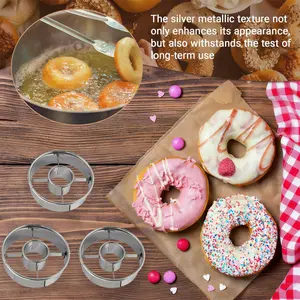 1/3pcs Professional Donut Mold - Food Grade Stainless Steel Doughnut Cutter, Perfect Shaped Donut Maker for Home Baking, Compact Size & Easy to Store