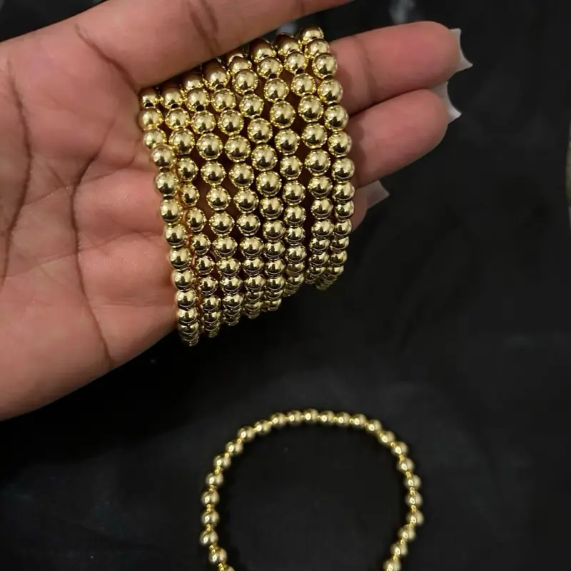 Beckie Beads Bracelet - Gold Tone Beaded Design for Stylish Accessory