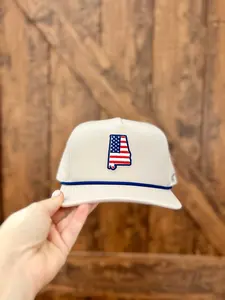 Khaki American Flag Alabama Hat
