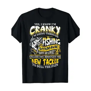 Funny Fishing Withdrawal Graphic Tee Unisex Vintage Style Short Sleeve Crewneck T Shirt Casual Streetwear Gift For Anglers Outdoor Lake Trips