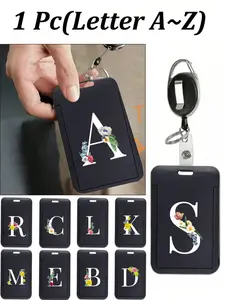ID Card Holder with Retractable Scroll Clip, Anti-Theft Card Case, Thumb Slot Hard Plastic, Waterproof Medical Insurance Card Protector, Id Badge Holder