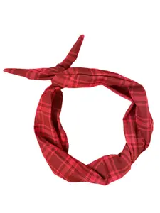 Tie Headband - Red Plaid