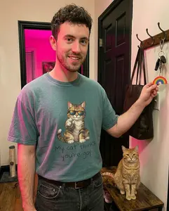 X Collection: My Cat Thinks You're Gay - Pigment Dyed Graphic Tee