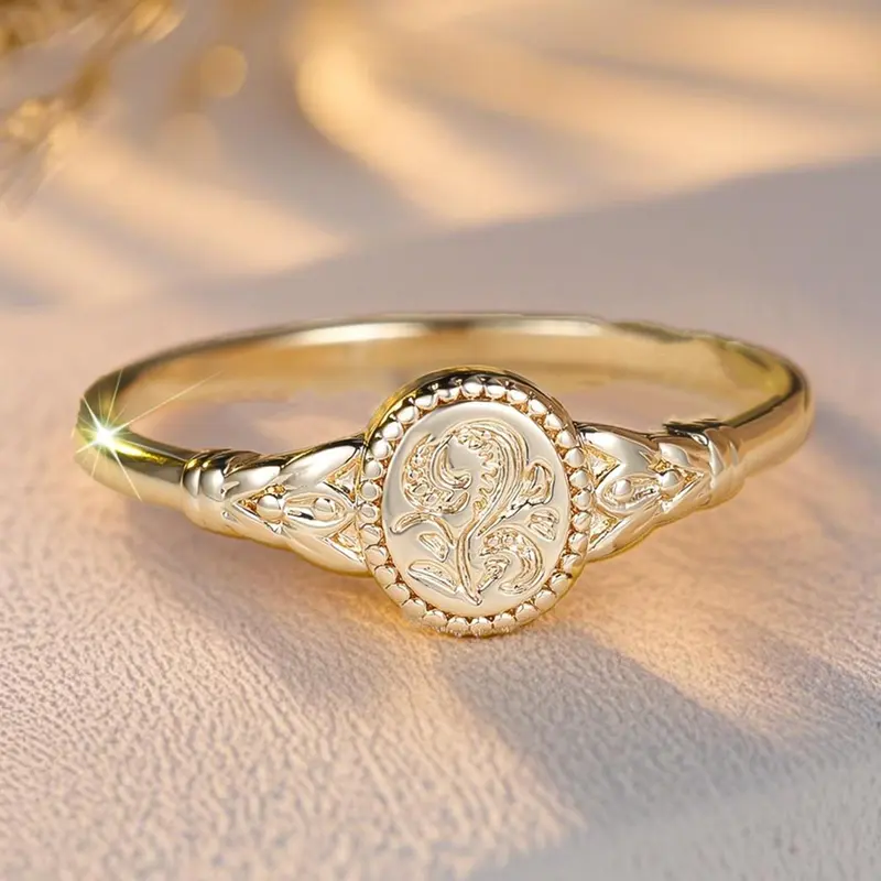 Women's Elegant Flower Engraved Ring, Elegant Casual Ring, Exquisite Trendy Ring, Beautiful Rings, Fashionable Jewelry for Women As Birthday Anniversary Gift
