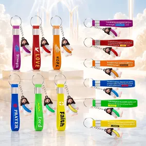 Back to School Gift 12/24Pcs Mini Jesus Figure Keychains Jesus Love You Keychains with Bible Verse for Students Teachers Goodie Bags Stuffers Christian Trendy Keychains for Backpack Car Keys Accessory Inspirational Gifts Church Sunday School Baptism Gift