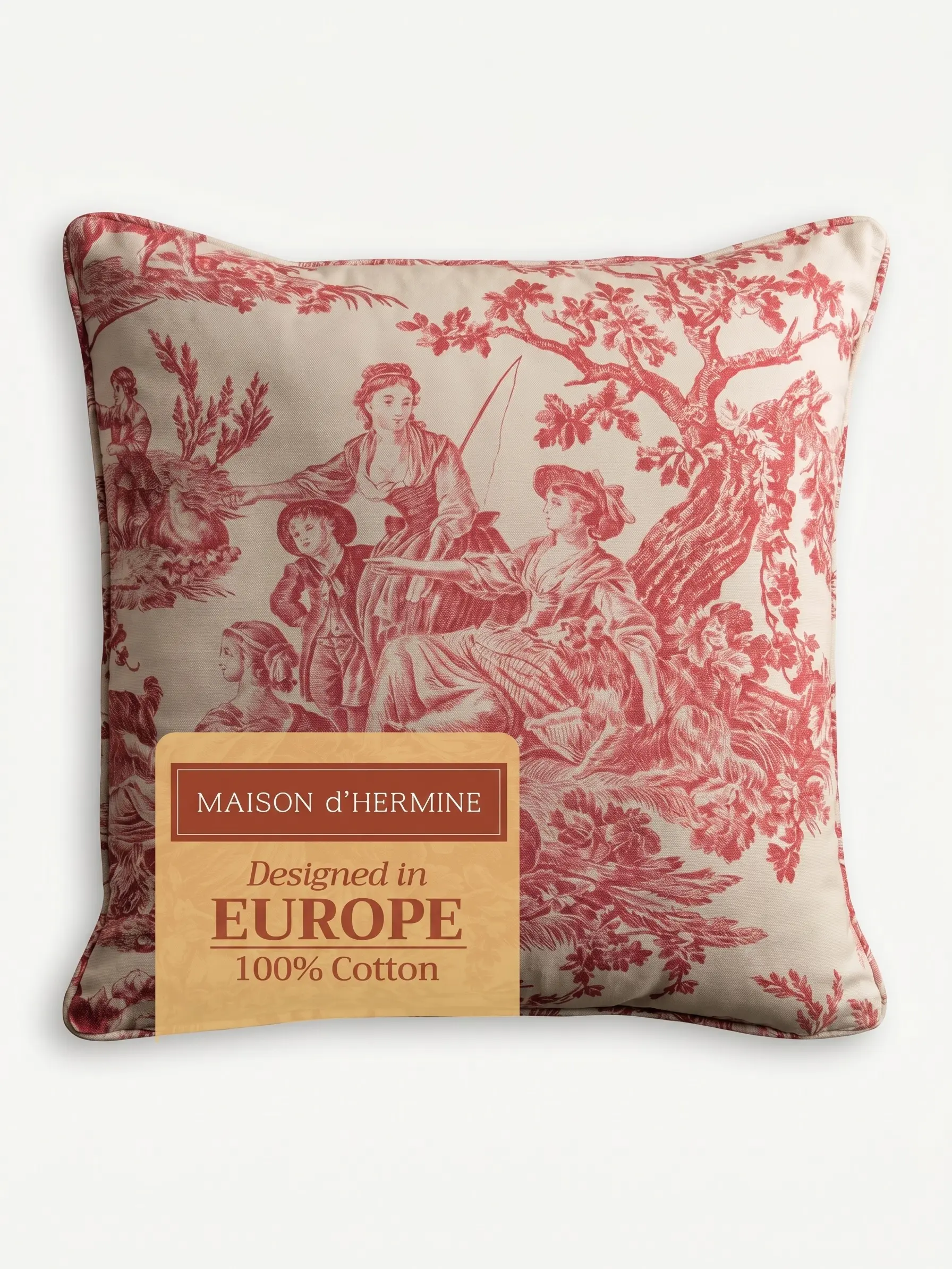 Maison d'Hermine 100% Cotton Machine Washable Decorative Pillow Covers - Breathable, Interchangeable Cushion Cases with Invisible Zipper, Home Decor Cushion Slipcovers for Living Room, Bedroom, Machine Wash