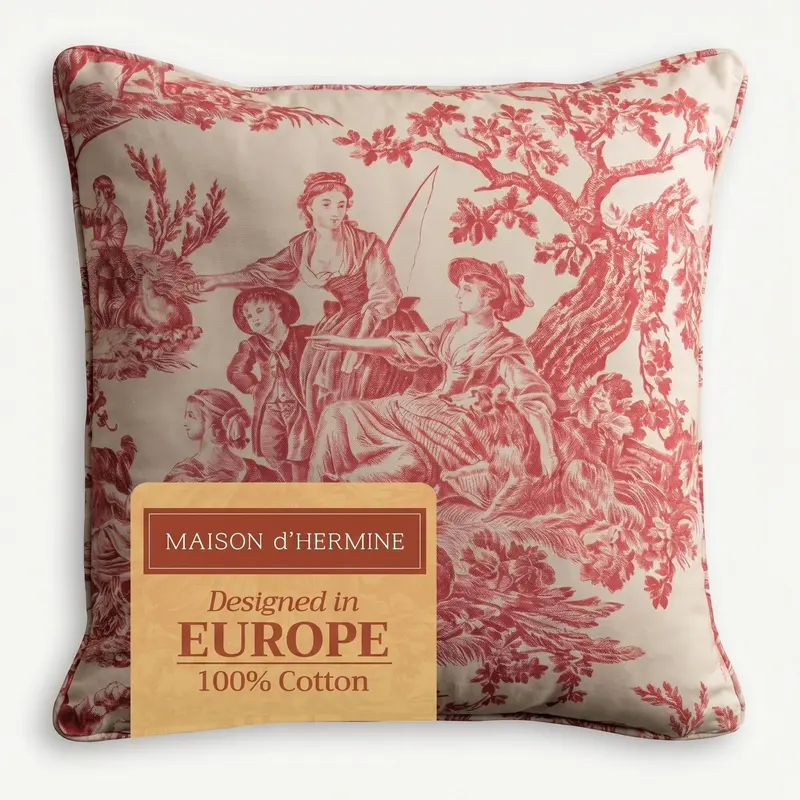 Maison d'Hermine 100% Cotton European Cushion Covers - Soft Weave, Invisible Zip, Machine Washable, Breathable, Cozy, Interchangeable Home Decor for Living Room, Bedroom, Warm Iron If Needed, 100% Cotton Cushion Covers, Breathable Cushion Covers
