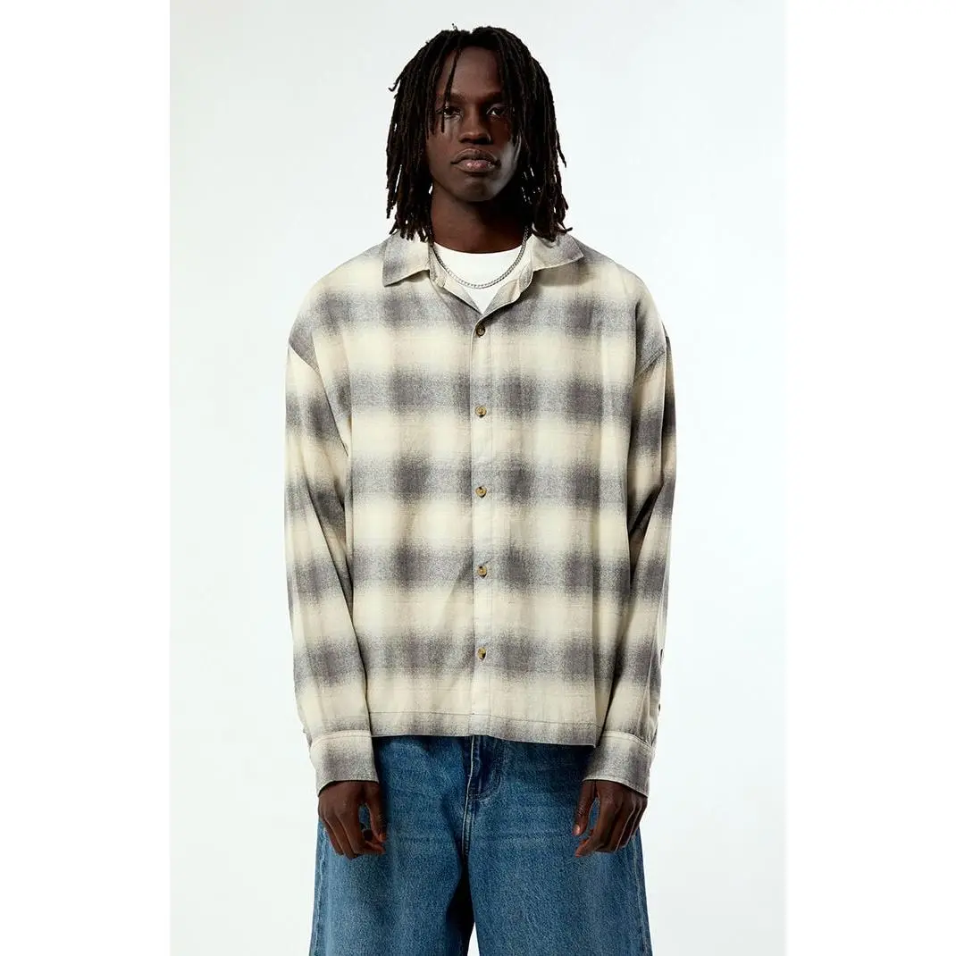 Pacsun Men's Tune Plaid Print Long Sleeve Shirt