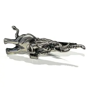 MENDEPOT Brush Gunmetal Tone Animal Elephant Tie Clip Men Tie Bar Gift For Father Husband