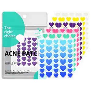 216 Heart Shaped Hydrocolloid  Pimple Patches for Face, Acne Stickers with Hydrocolloid, Salicylic Acid & Tea Tree Oil, Cute Star Shape Zit Patch for Healing, Invisible Acne Spot Treatment for All Skin Types