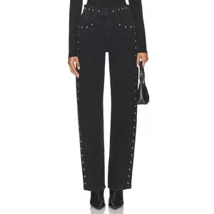 Joe's Jeans The Margot Studded Straight Leg Jeans in Chic Shadow