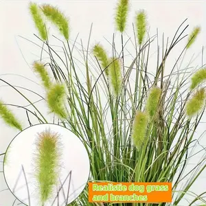 8 Piece Collection Artificial Onion Grass Foxtail Blooms Realistic Plastic stems Indoor Outdoor Garden Windowsill Decoration Various Festivals Maintenance free Natural looking Flexible Durable