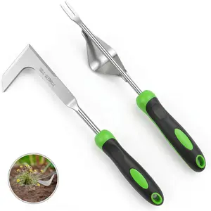 2- Weeding Tool Set, Manual Weed Puller Tool, Crack Weeder Crevice Weeding Tool Stainless Steel, Paving Brick Moss Dandelion Removal, Weed Remover Tool for Garden Patio