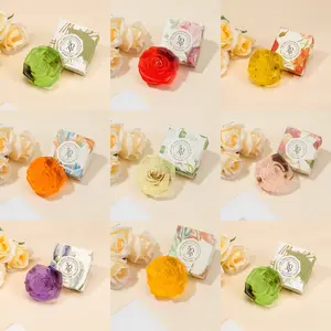 Handmade Floral Essential Oil Soap, 8 Fragrance Options (Rose/Gardenia/Lavender/Sweet Osmanthus/Neroli/Cherry Blossom/Calendula/Tea Tree), Natural Plant-Based Formula, Artistic Rose Shape, Gentle Cleansing & Moisturizing, Ideal for Gifting & Skincare