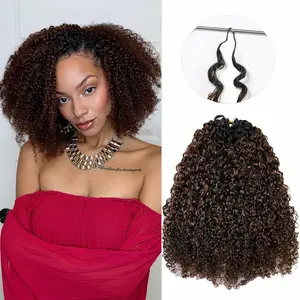 EAYON Tight Curly Lightweight T1B/4 Color Crochet Human Hair for Miracle Knots Braids Human Hair Crochet Brown Color 50 strands