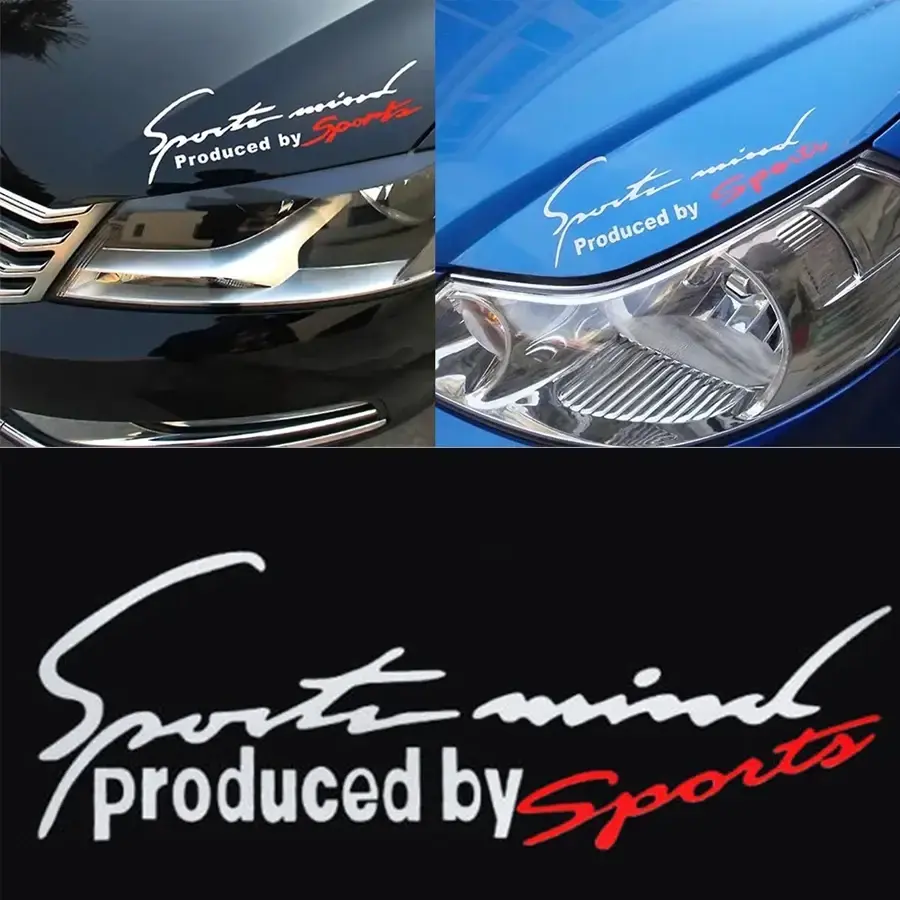 1PCS Letter Sticker Sports Mind Produced By Sport Decoration Car Fashion Style Decal Automobile Bonnet Eyelids Sticker