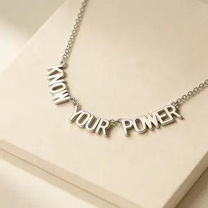 OUFERXWICKED "Know Your Power" 18K Gold Plated Non-Tarnish Stainless Steel Necklace For Women