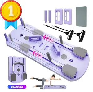 8-in-1 Foldable Stretch & Strength Board with Resistance Bands, All-in-One Home Gym for Abs, Core, Yoga & Full Body Workout