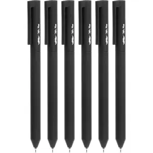 - Retractable Gel s, 6 Pack, Black Ink, Black Barrel Gel s, Gel  Fine Point