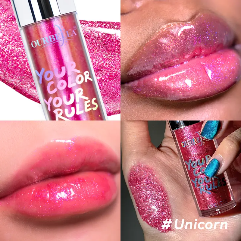 [SUNLIT RESTOCK]Ourbella holographic Ultra-Glitter Hydrating Lip Gloss, Smooth Glossy Lip Oil, Moisturizing Lip Care, High Shine Lip Gloss, Shimmering, Long-lasting Lipstick,TikTokShopblackfriday