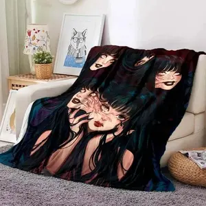 Junji Ito Tomie Kawakami Ghost Soft Plush BlanketFlannel Blanket Throw Blanket for Living Room Bedroom Bed Sofa Picnic Cover 3D