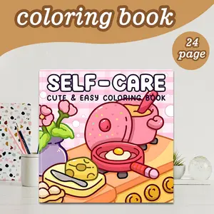 Self-Care Coloring Gift Book, 24 Bold Stress-Relief Artist Hand Drawn Designs, 7.9in X 7.9in Perfect Size, Thick Paper, Original Hand-Drawn Patterns